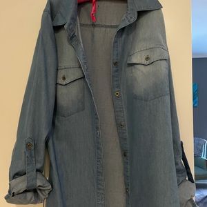 Classic faded denim button up, small